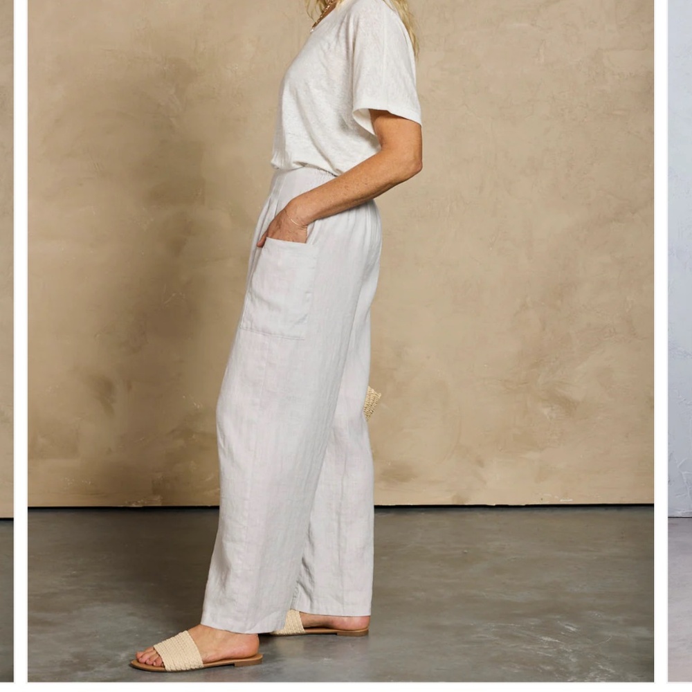 Nomad the Label Milos Linen Pants Oyster (Light Grey) - Picture 6 of 16